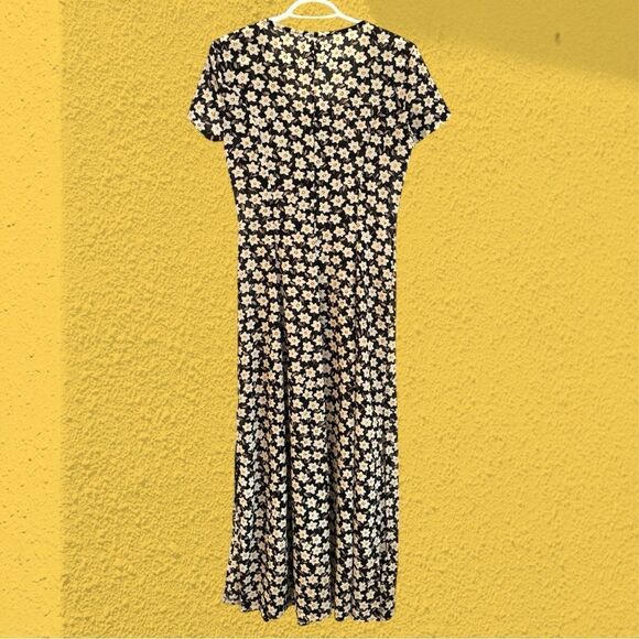 90s vintage Esprit maxi button down semi sheer daisy print dress - Picture 9 of 15